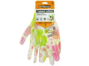 Купить Перчатки полиэстеровые, полиуретановое покрытие, "Для садовых работ" микс Fiberon