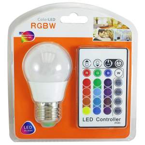 Купить Лампа LED RGBW с пультом управления светом 5Вт AC85-265V