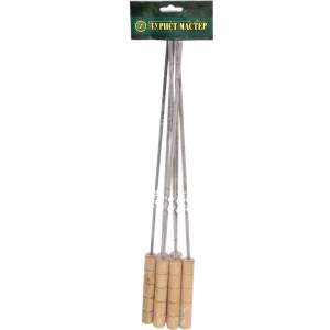 «Набор шампуров с деревянными ручками, 6шт длина 40см, ширина 5мм» - фото 1