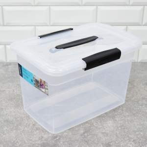 «Ящик для хранения 11л с защелками и ручкой "Keeplex Vision" (прозрачный кристалл)» - фото 1