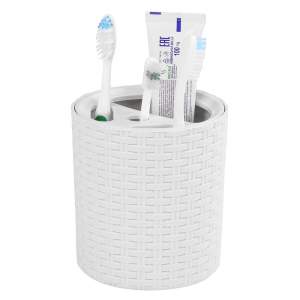 «Подставка для зубных щеток "Плетенка" (белая)» - фото 1